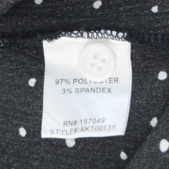 Fanco Lightweight Polka Dot Button Up Drawstring Jacket Blouse Western Black L - Picture 11 of 13